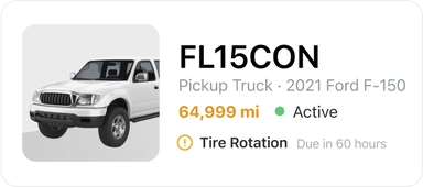 Fleet cost reduction dashboard